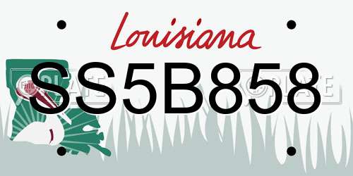 SS5B858 Louisiana License Plate
