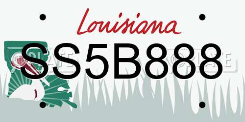 SS5B888 Louisiana License Plate