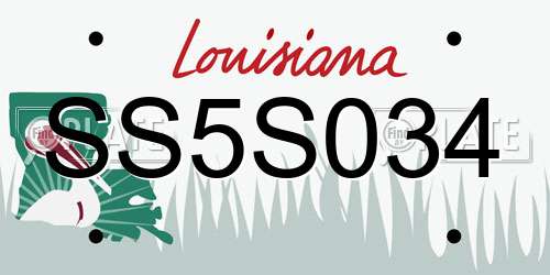 SS5S034 Louisiana License Plate
