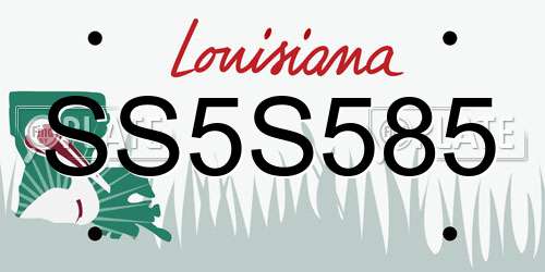 SS5S585 Louisiana License Plate