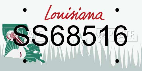SS68516 Louisiana License Plate
