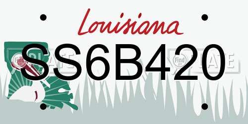 SS6B420 Louisiana License Plate