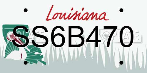 SS6B470 Louisiana License Plate