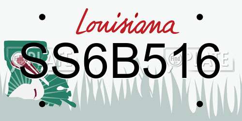 SS6B516 Louisiana License Plate