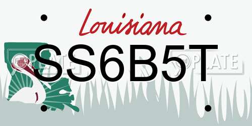 SS6B5T Louisiana License Plate