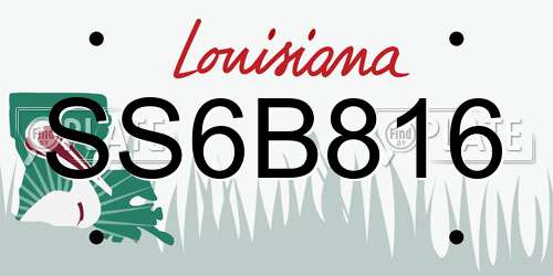 SS6B816 Louisiana License Plate
