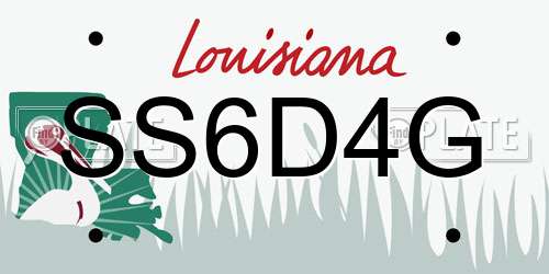 SS6D4G Louisiana License Plate