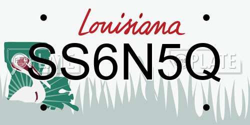 SS6N5Q Louisiana License Plate
