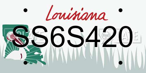 SS6S420 Louisiana License Plate