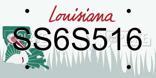 SS6S516 Louisiana License Plate