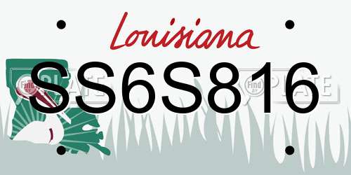 SS6S816 Louisiana License Plate
