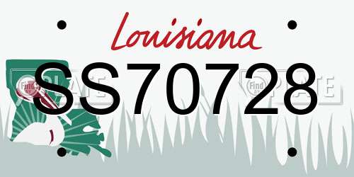 SS70728 Louisiana License Plate