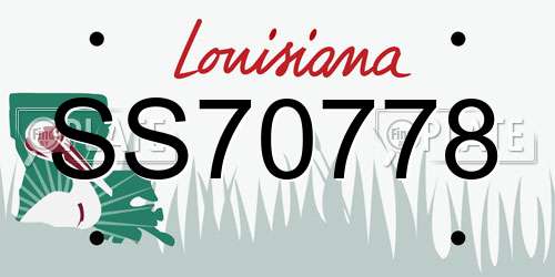 SS70778 Louisiana License Plate