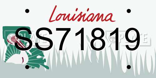 SS71819 Louisiana License Plate