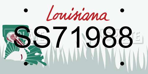 SS71988 Louisiana License Plate