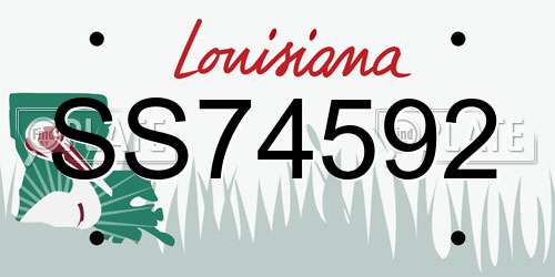 SS74592 Louisiana License Plate