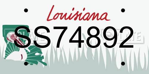 SS74892 Louisiana License Plate