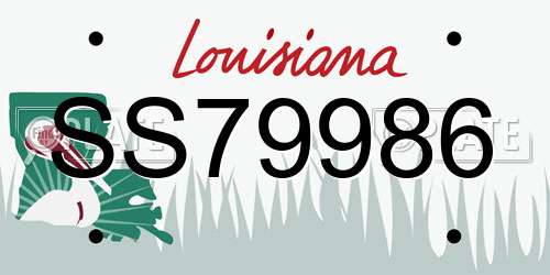 SS79986 Louisiana License Plate