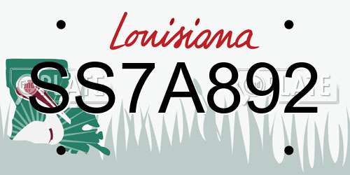 SS7A892 Louisiana License Plate