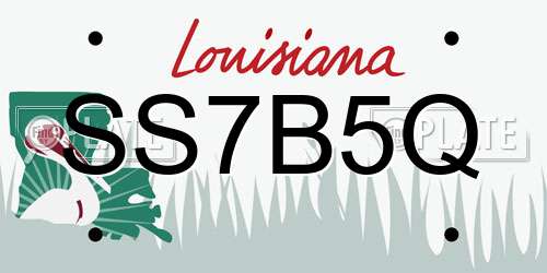 SS7B5Q Louisiana License Plate
