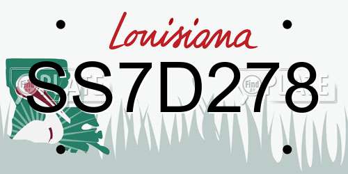 SS7D278 Louisiana License Plate