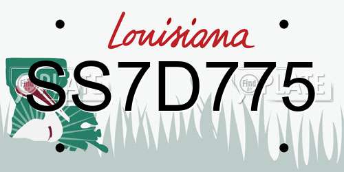 SS7D775 Louisiana License Plate