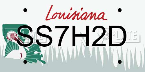 SS7H2D Louisiana License Plate