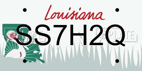 SS7H2Q Louisiana License Plate
