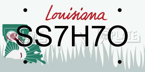 SS7H7O Louisiana License Plate