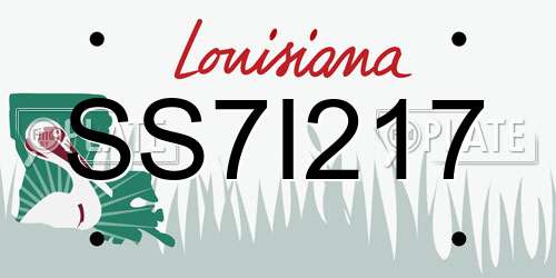 SS7I217 Louisiana License Plate