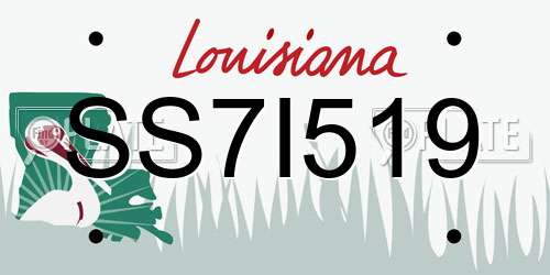 SS7I519 Louisiana License Plate