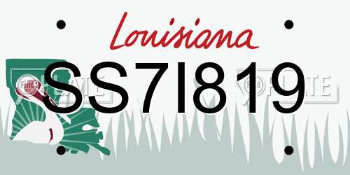 SS7I819 Louisiana License Plate