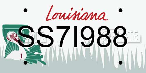 SS7I988 Louisiana License Plate