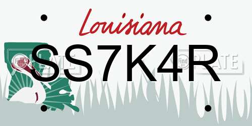 SS7K4R Louisiana License Plate