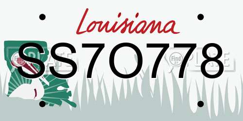 SS7O778 Louisiana License Plate