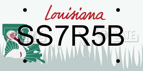 SS7R5B Louisiana License Plate