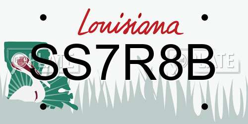 SS7R8B Louisiana License Plate