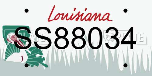 SS88034 Louisiana License Plate