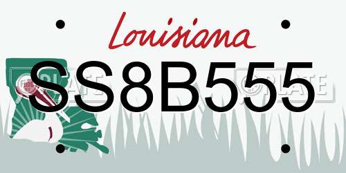 SS8B555 Louisiana License Plate