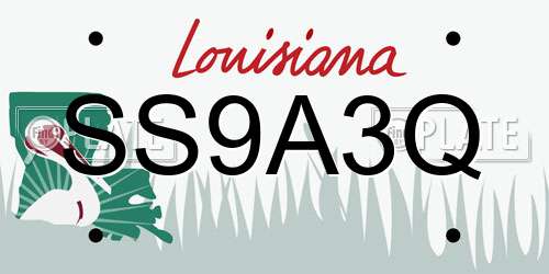 SS9A3Q Louisiana License Plate