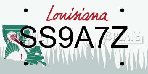 SS9A7Z Louisiana License Plate