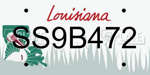 SS9B472 Louisiana License Plate