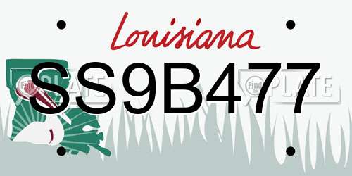 SS9B477 Louisiana License Plate