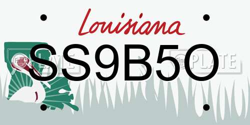 SS9B5O Louisiana License Plate