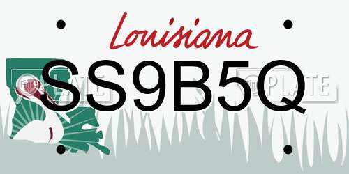 SS9B5Q Louisiana License Plate