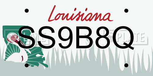 SS9B8Q Louisiana License Plate