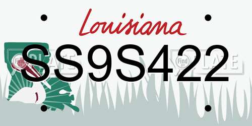 SS9S422 Louisiana License Plate