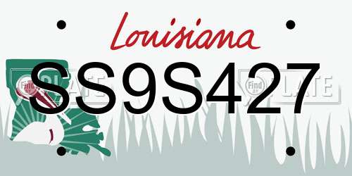 SS9S427 Louisiana License Plate