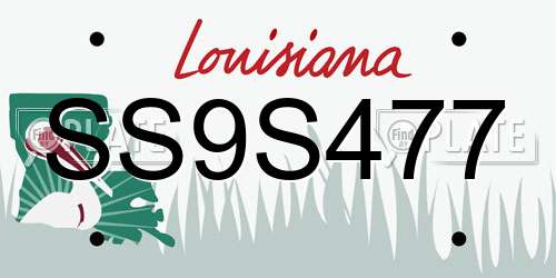 SS9S477 Louisiana License Plate