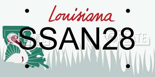 SSAN28 Louisiana License Plate